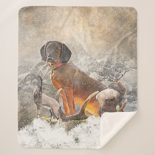 Cobertor Sherpa Caça-Montanha Bávaro, Arte (Frente)