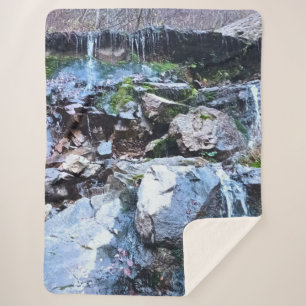 Cobertor Sherpa Cachoeira Cênica da Montanha - Natureza Selvagem R
