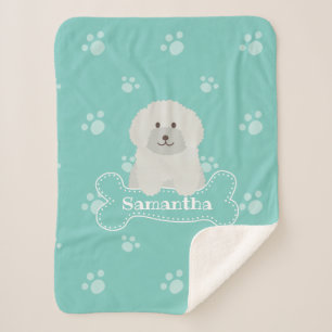 Cobertor Sherpa Cachorro Branco Enchido Cachorro Cachorro Monogram