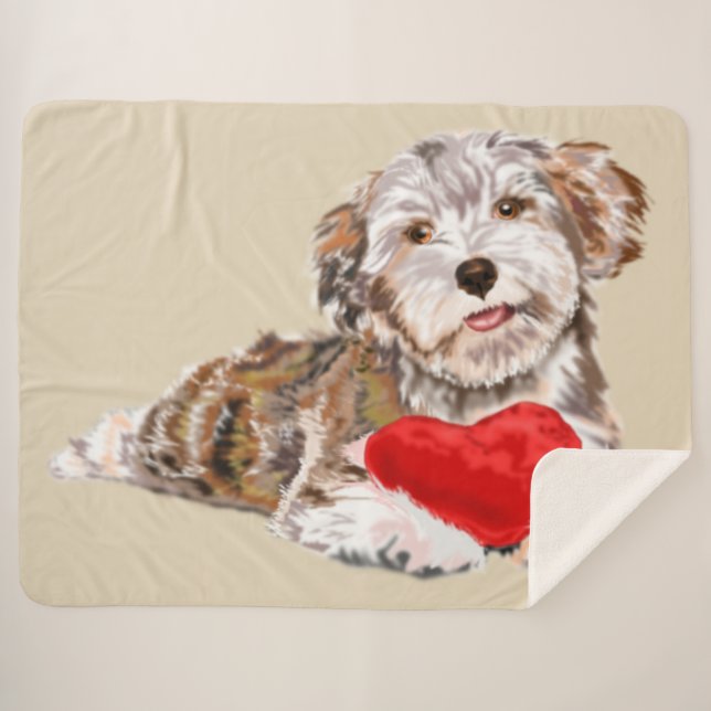 Cobertor Sherpa Cachorro Cachorro Sherpa Blanket (Frente (Horizontal))