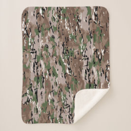 Cobertor Sherpa Cachorro Camuflado do Exército Misturado Texturiza