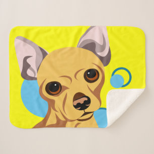 Cobertor Sherpa Cachorro Chihuahua de Capa Lisa Cor de Corça