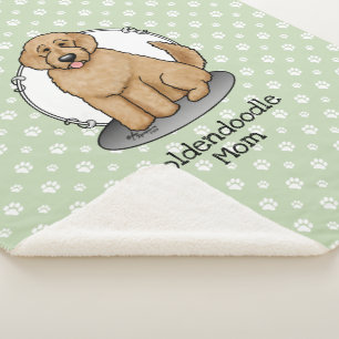 Cobertor Sherpa Cachorro Mãe Doodle Mãe (ouro vermelha) Cachorro M