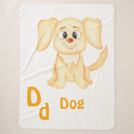 Cobertor Sherpa Cachorro personalizado ABC: Letra D - Adicione seu