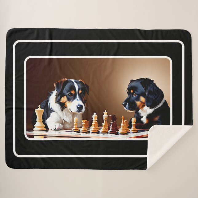 Cobertor Sherpa Cachorros Bonitos Brincando Xerpa Blanket (Frente (Horizontal))