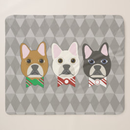 Cobertor Sherpa Cachorros de Férias Diamante Cinza