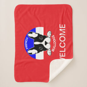 Cobertor Sherpa Cachorros Franceses - Cachorros Pequenos Divertido