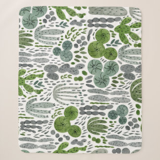Cobertor Sherpa Cactusa Padrão Pintado Da Mão De Aquarela