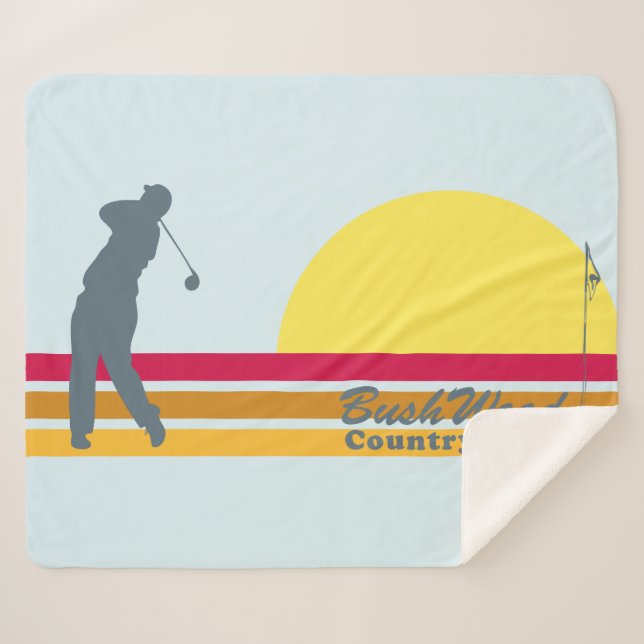 Cobertor Sherpa Caddyshack | Bushwood Country Club Sunrise (Frente (Horizontal))