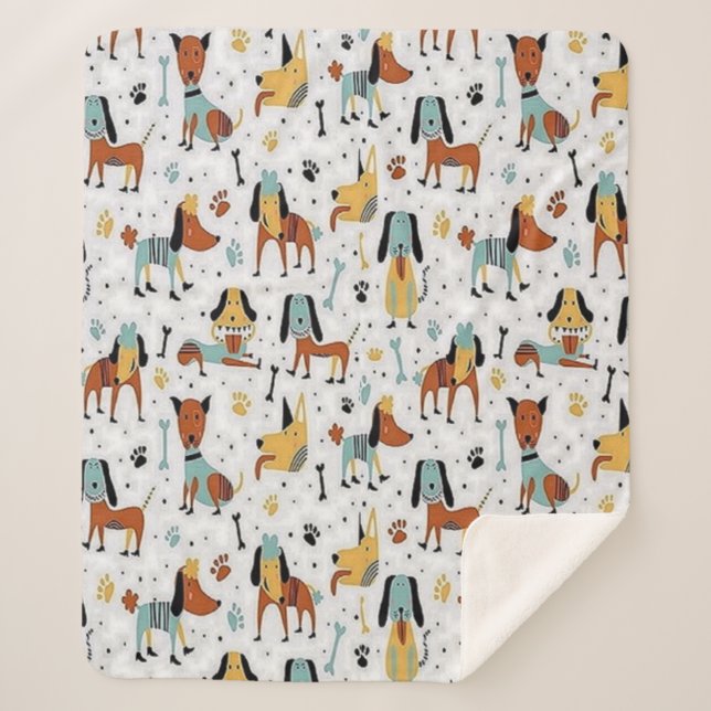 Cobertor Sherpa Cães bobos Sherpa Blanket (Frente)