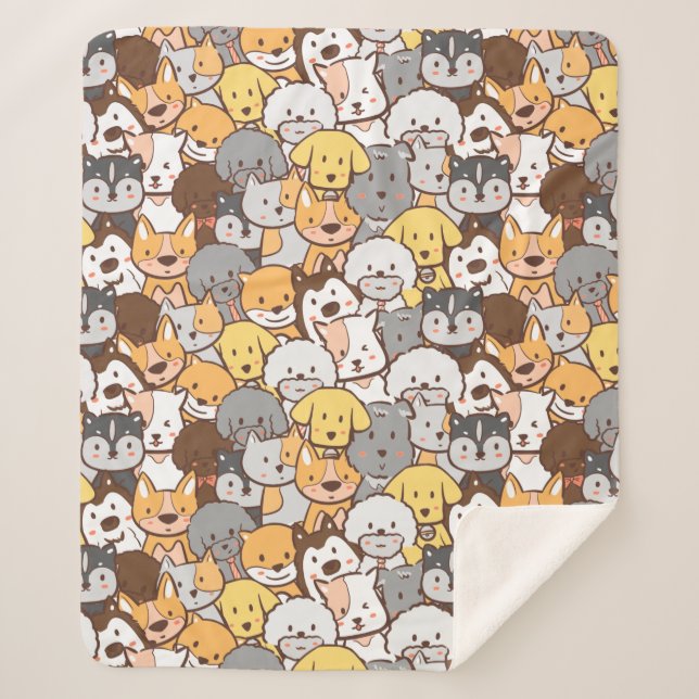 Cobertor Sherpa Cães bonitos Sherpa Blanket (Frente)