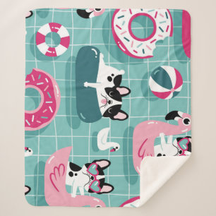Cobertor Sherpa Cães com flutuação de piscina, padrão de colheita.