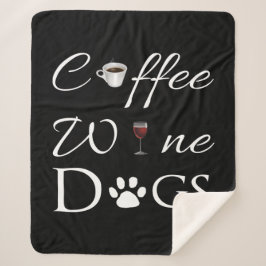 Cobertor Sherpa Cães de vinho café Sherpa Blanket