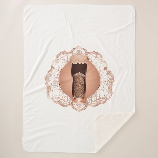 Cobertor Sherpa Café Creme Arte AI (Frente)