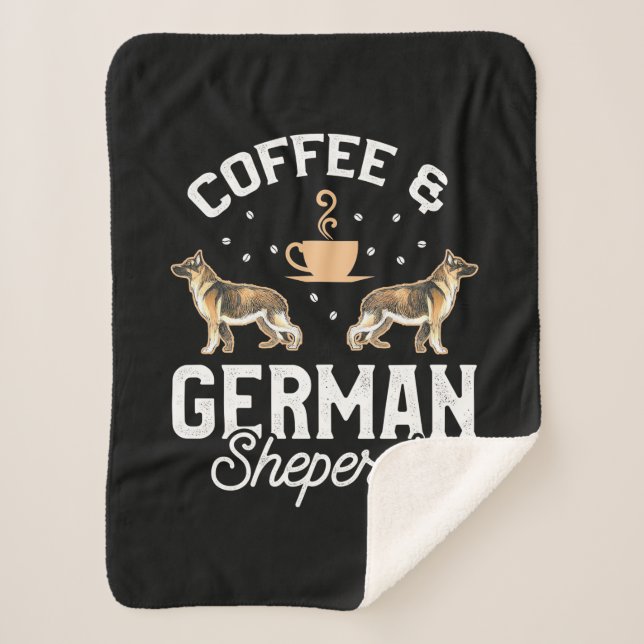 Cobertor Sherpa Café E German shepherd (Frente)