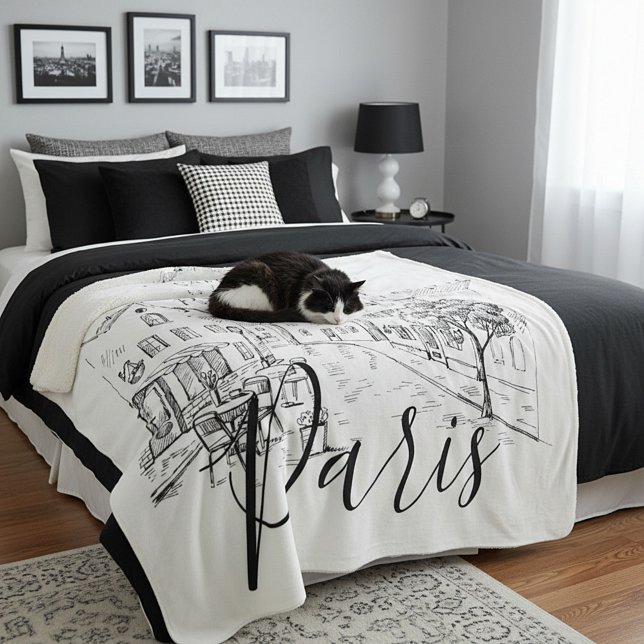 Cobertor Sherpa Cafe Paris (Criador carregado)