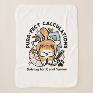 Cobertor Sherpa Cálculos Perfeitos – Design de Gato de Matemática