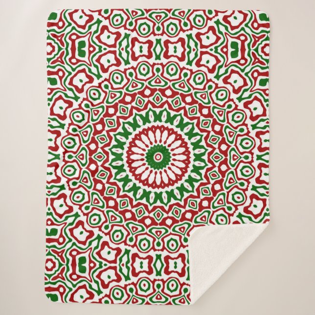 Cobertor Sherpa Caleidoscópio de Natal (Frente)