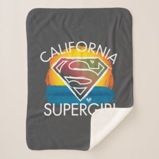 Cobertor Sherpa California Supergirl Sunset Graphic