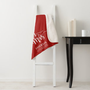 Cobertor Sherpa Caligrafia Elegante Personalizada Sr. & Sra.