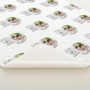 Cobertor Sherpa Caligrafia Foto Personalizada de Aniversário para