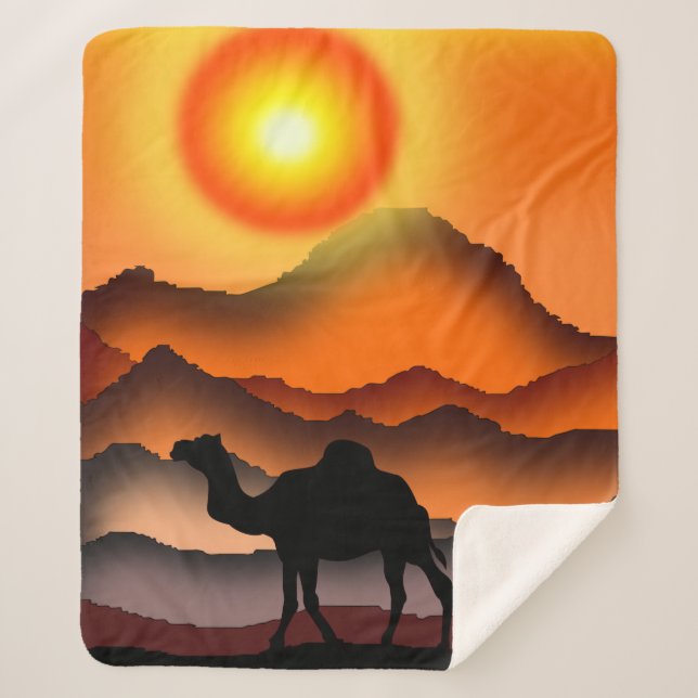 Cobertor Sherpa Camel Sherpa Blanket Belo Sunset (Frente)