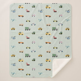 Cobertor Sherpa Caminhão-menino, padrão do veículo