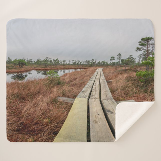 Cobertor Sherpa Caminho de caminhada em pântano (Frente (Horizontal))