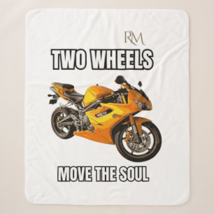 Cobertor Sherpa Camiseta de Moto Two Wheels Move the Soul   Motoci