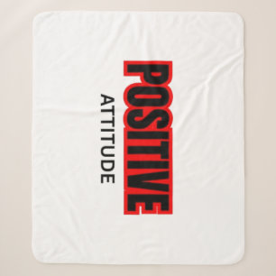 Cobertor Sherpa Camiseta de Tipografia Motivacional Atitude Positi
