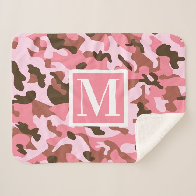 Cobertor Sherpa Camo rosa (Frente (Horizontal))