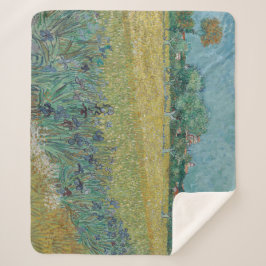 Cobertor Sherpa Campo com Íris Perto de Arles Vincent Van Gogh