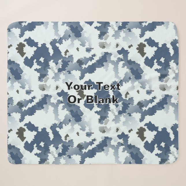 Cobertor Sherpa Camuflagem de Inverno Fractal (Frente (Horizontal))