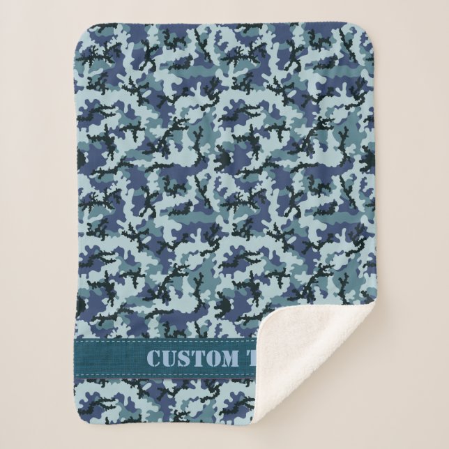 Cobertor Sherpa Camuflagem do marinho (Frente)