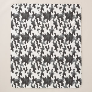 Cobertor Sherpa Camuflagem Preto e Branco