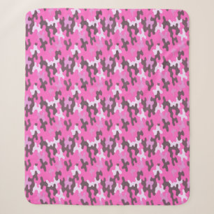 Cobertor Sherpa Camuflagem Rosa