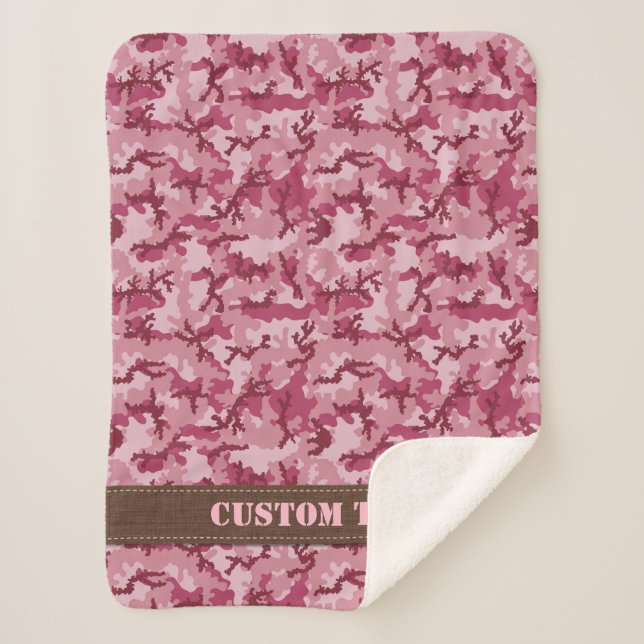 Cobertor Sherpa Camuflagem rosa (Frente)