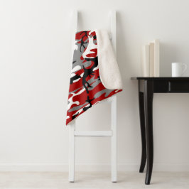 Cobertor Sherpa Camuflagem Vermelha e Cinza, Militar, Exército