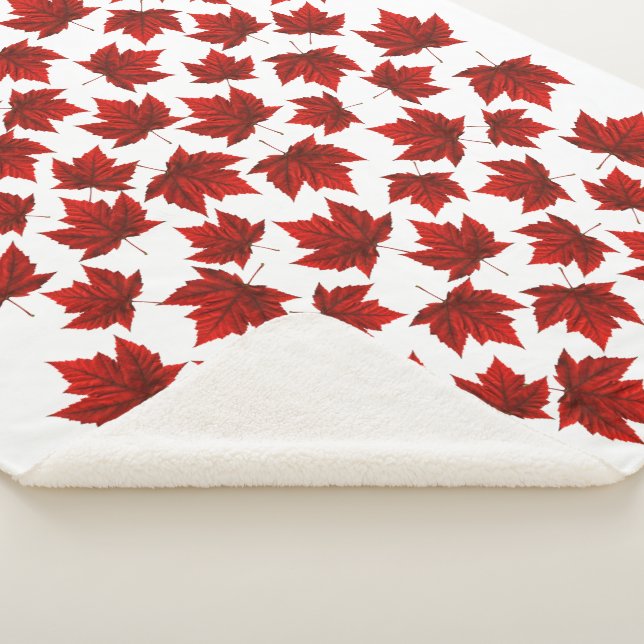Cobertor Sherpa Canadá Blanket Canadá Mapeamento de Folhas de Folh (3/4)