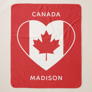 Cobertor Sherpa Canada Love custom text fleece blankings