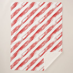 Cobertor Sherpa Candy Cane Red Strips Natal