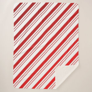 Cobertor Sherpa Candy Cane Stripes Grande Sherpa Blanket