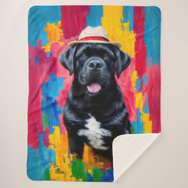 Cobertor Sherpa Cane Corso Pop Art (Frente)