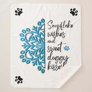 Cobertor Sherpa Canhão de Cães Snowflake Kisses