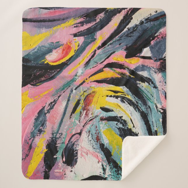 Cobertor Sherpa Canvas do Festival de Primavera vibrantes (Frente)
