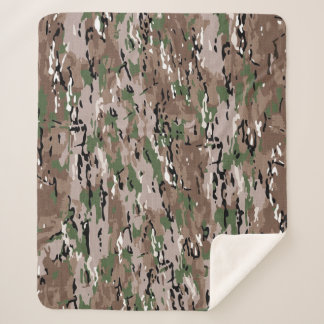 Cobertor Sherpa Cão de Camo do Exército Misturado Texturizado
