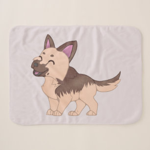 Cobertor Sherpa Cão German shepherd Kawaii