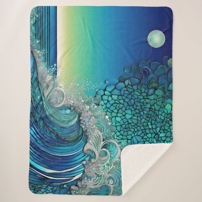 Cobertor Sherpa Capa de proteção do Surf surreal (Frente)