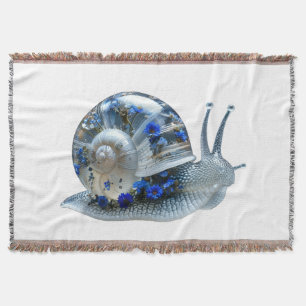 Cobertor Sherpa Caracol Floral Azul