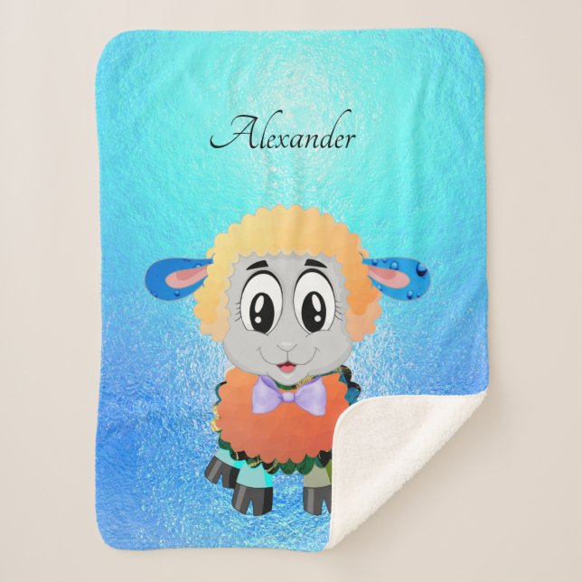 Cobertor Sherpa Caractere de Boca-Bebê Personalizada e Bonita (Frente)